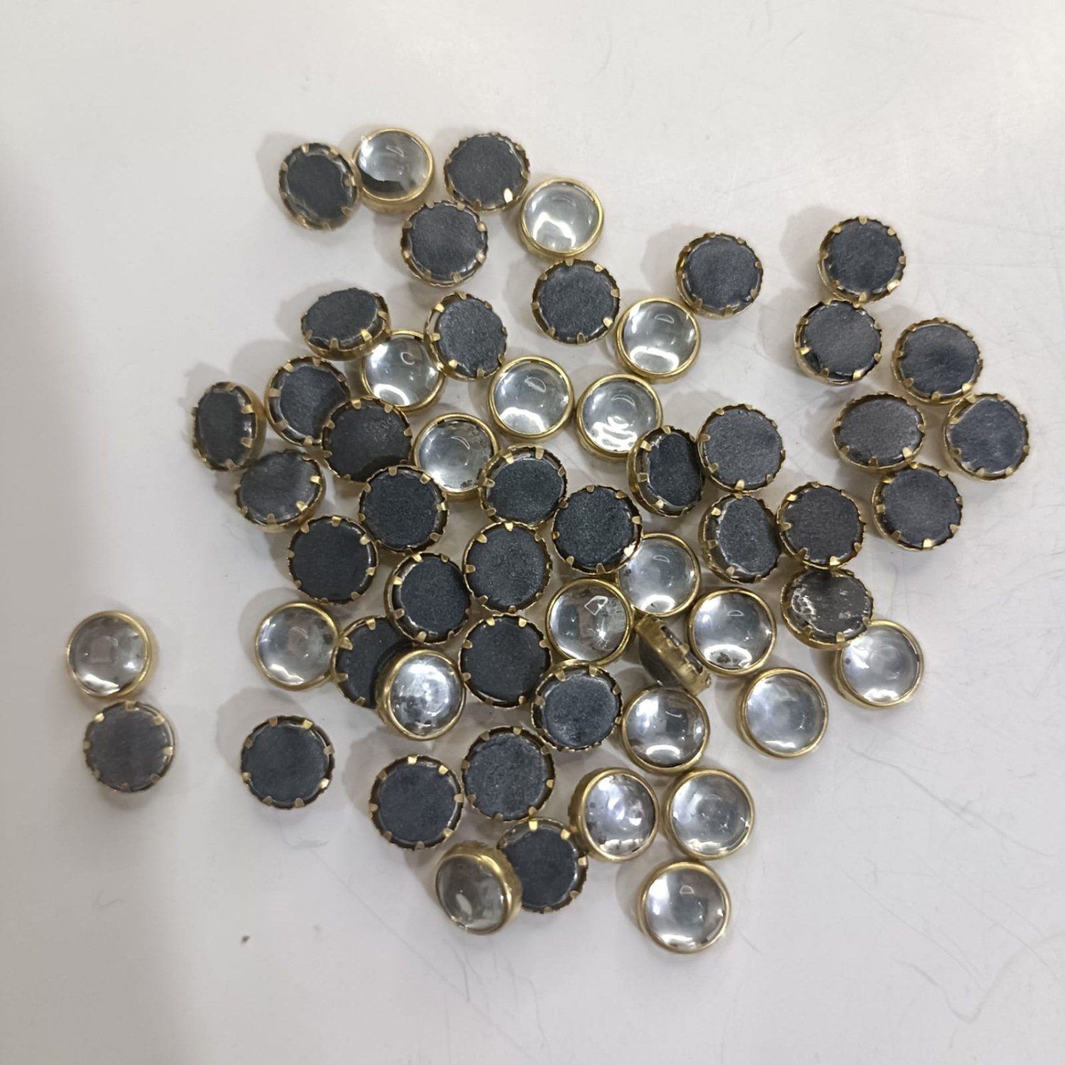 Round White Kundan Stones – Large Gol Flatback Glass Crystals
