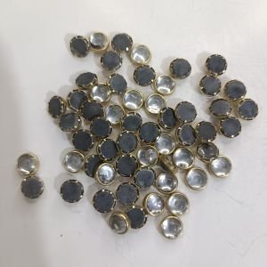 Premium 6x6mm Round White Kundan Stones – Large Gol Flatback Glass Crystals for DIY Jewelry Making, Bridal Aari Embroidery, Kurti Necklines & Tanjore Art