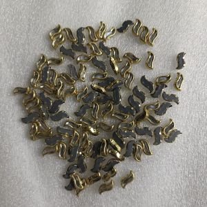 White S-Shape Wave Kundan Stones with Gold Plated Brass Bezel Cups (Paisley / Curved Kundan) – Foil-Backed Glass Kundan Stones for DIY Bridal Jewelry Making, Chokers, Bangles, Necklaces & Craft Settings