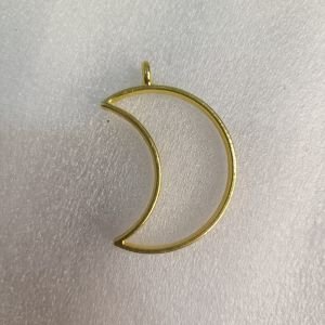 Crescent Moon Shape Gold Open Bezel Pendant Frame Charms for UV Resin & Epoxy Jewelry Making
