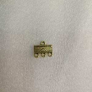 Gold Antique 3-to-1 Multi-Strand Loop Connectors – Vintage Textured Spacer Bar Links