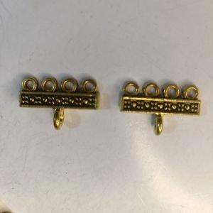 Antique Gold 4-Hole to 1-Hole Multi-Strand Connector Bars – Metal Alloy Spacer End Links