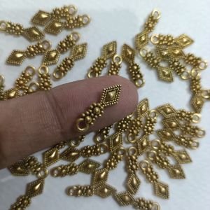 Antique Gold Geometric Rhombus Arrow Charms – Beaded Diamond Drop Pendants with Top Hanging Loop
