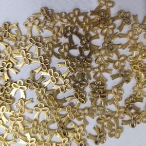 Antique Gold Mini Bowknot Charms – 3D Ribbon Bow Pendants with Top Hanging Loop