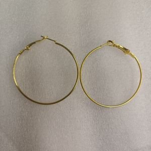 Gold Plated Big Round Hoop Earrings – Classic Lightweight Circle Loop Earrings Fashion Jewelry