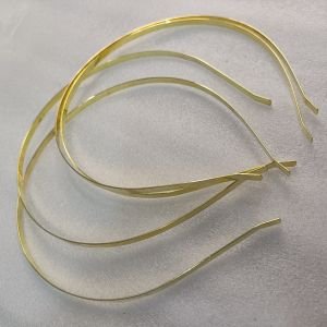 Gold Plated Slim Flat Metal Headband Bases  – Flexible Golden Hair Band Blanks