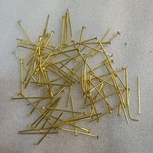 Gold Plated Small Flat Head Pins – Mini Metal Bead Stopper Pins & Dangle Findings